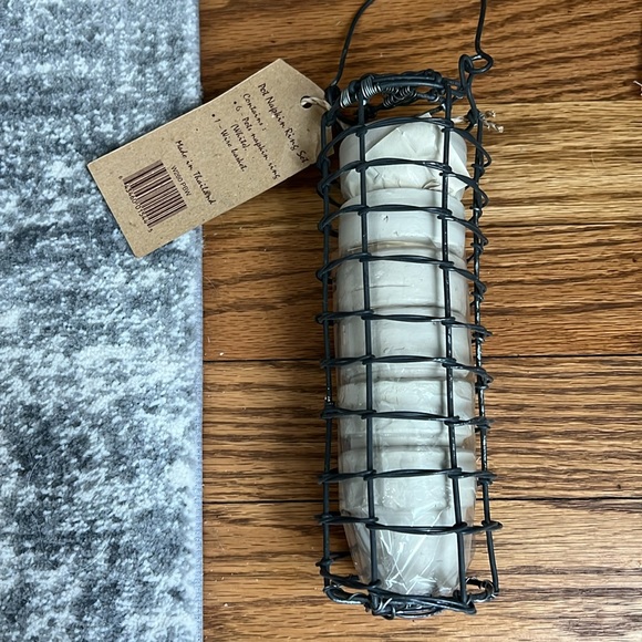 NWT Vance Kitira Napkin Rings Garden Plant Pots Set/6 stone grey off white color - Picture 4 of 6